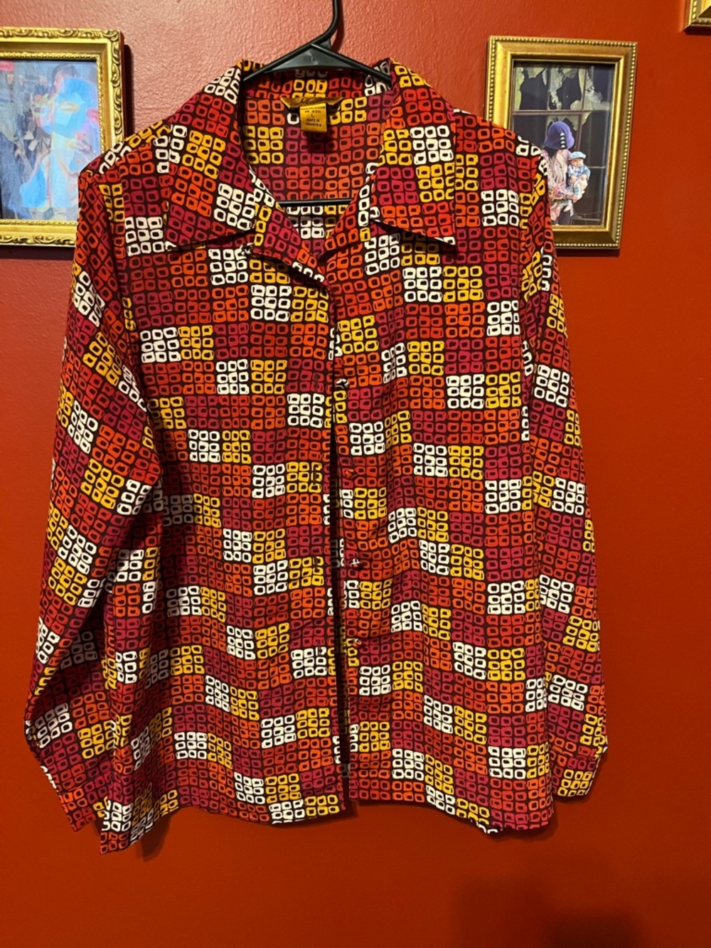 Men's Red Patterned Casual Jacket